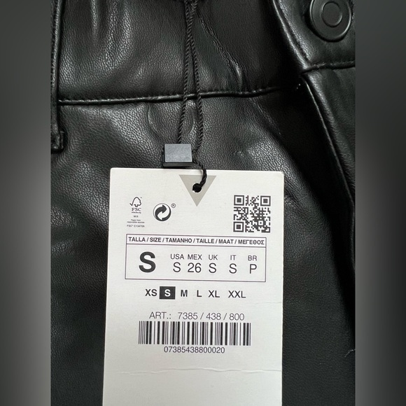 ZARA Faux Leather Straight Leg Pants - Picture 10 of 11